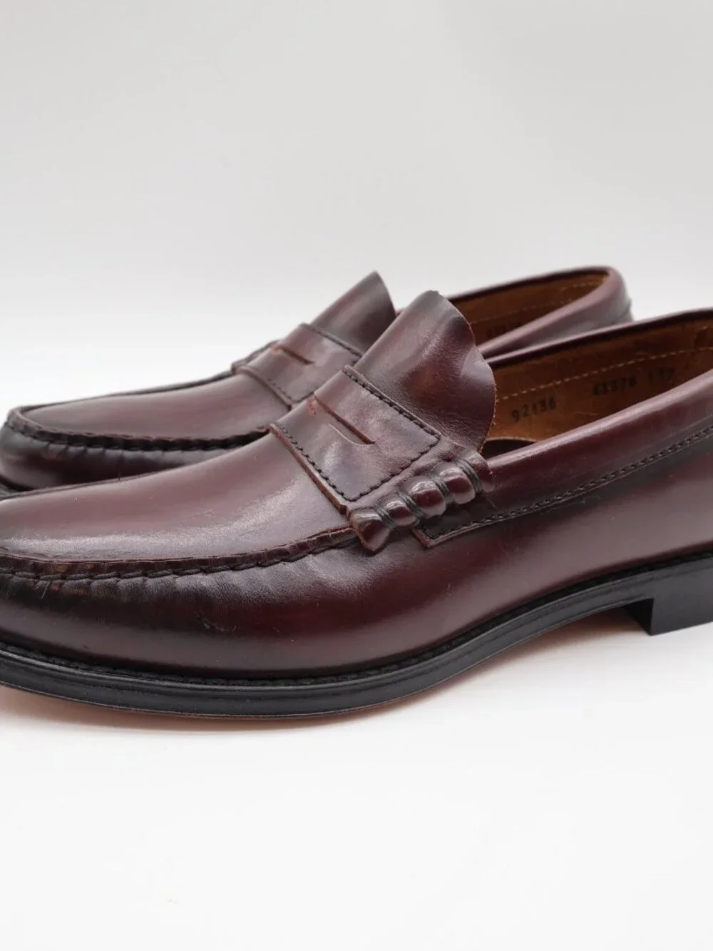 Barclay Vintage 70s 80s Mens 8 D Burgundy Leather Penny Loafers